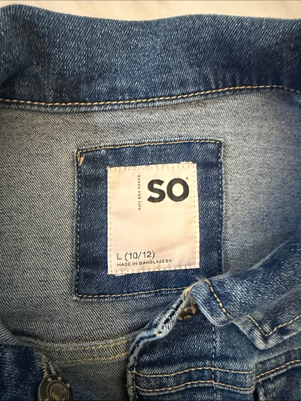 SO Kids Medium Blue Denim Jacket with Button Front
